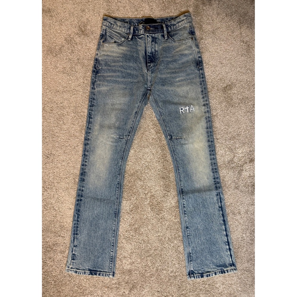 RTA Denis Vintage Light Blue Mini Flare Jeans Size 29